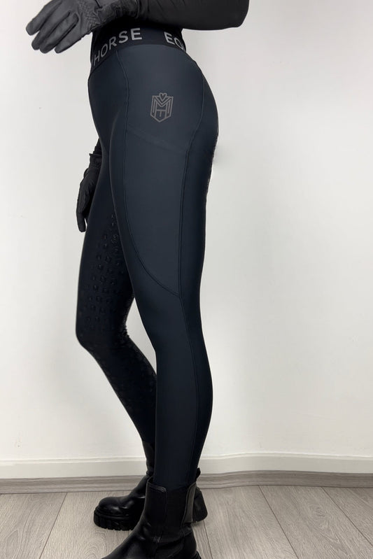 reitleggings schwarz equip my horse sport leggings vollbesatz grip silikonbesatz