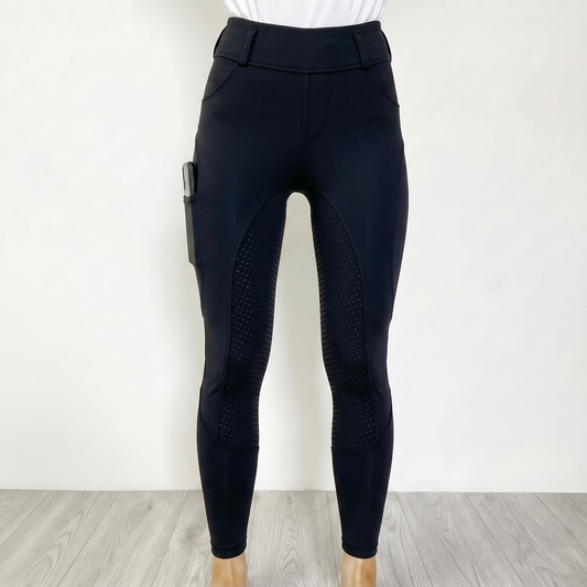 Kinder Vollbesatz Reitleggings Premium – Mit Grip, Handytasche & Extra Langem Bein