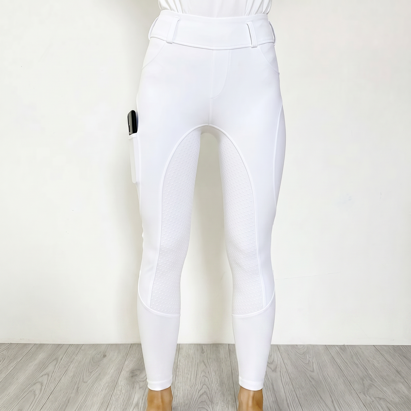 Kinder Vollbesatz Reitleggings Premium – Mit Grip, Handytasche & Extra Langem Bein