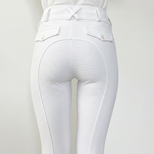 Kinder Vollbesatz Reitleggings Premium – Mit Grip, Handytasche & Extra Langem Bein