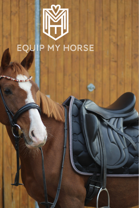 Einzigartige Satteldecke Gold oder Schwarz Dressur | Atmungsaktive Schabracke mit Satin & Griff